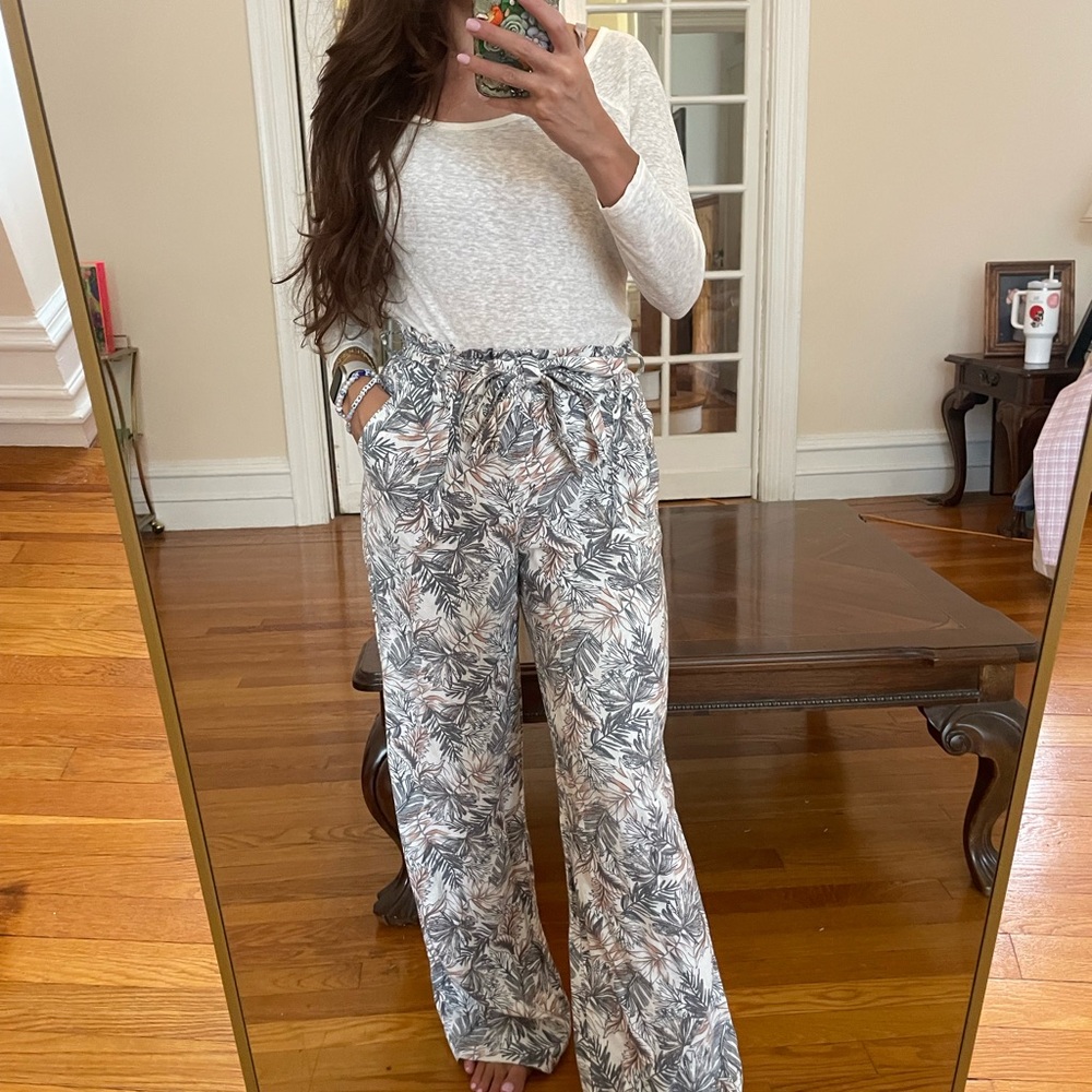 Tropical Wide-Leg Pants